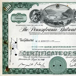 Stock Share Certificate - Pennsylvania Railroad Company