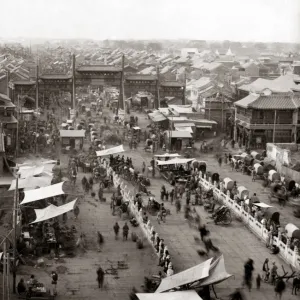 Street market, Peking (Beijing), China circa 1890s