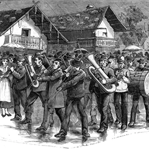 Street Music: German band at Oberammergau, 1880