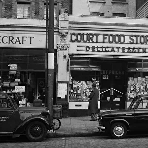Street scene with delicatessen, South London