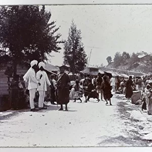 Street scene in Gangtok, Sikkim, India, from a fascinating album which reveals new details on a little-known campaign in which a British military force brushed aside Tibetan defences to capture Lhasa, in 1904