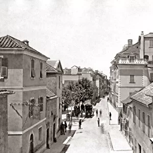 Street scene, Gibraltar, circa 1880s. Date: circa 1880s