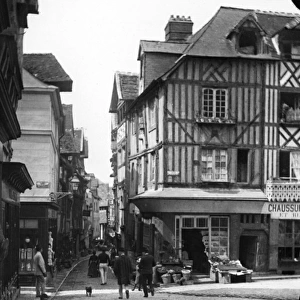 Street scene in Lisieux, Normandy, France
