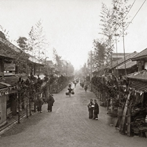 Street scene on New Years Day, Yokohama, circa 1880s