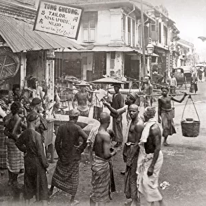 Street scene, Singapore, circa 1880s. Date: circa 1880s