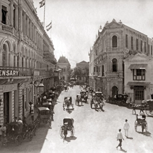 Street scene, Singapore, circa 1890