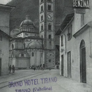 Street scene in Tirano, Valtellina, Italy