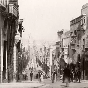 Street in Valletta, Malta, c. 1890 s