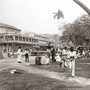 Street view, Port of Spain, Trinidad, West Indies, circa 190