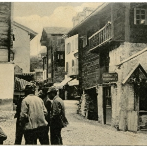 Street in Zermatt, Switzerland - A shoemakers Shop