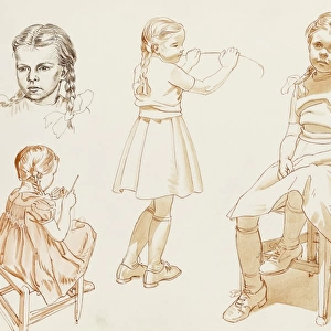 Studies of a young girl