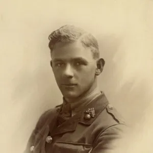 Studio photo, young man in army uniform, WW1