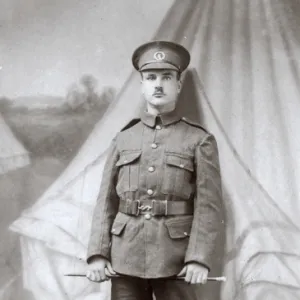 Studio photo, young man in military uniform, WW1