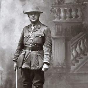 Studio photo, young man of Royal Fusiliers, WW1