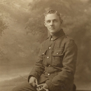 Studio photo, young man in UOTC uniform, WW1