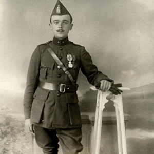 Studio photograph of Belgian soldier