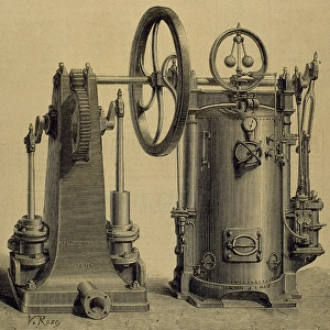 Submerged pump pistons. Supply cities. Engraved by Decreef