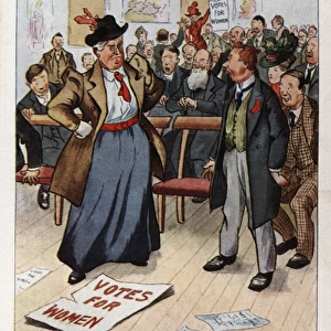 Suffragette Disrupts Meeting