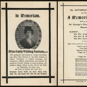 Suffragette Emily Wilding Davison In Memoriam