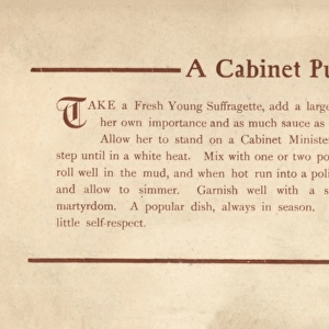 Suffragette Recipe for Cabinet Pudding
