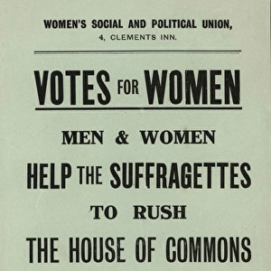 Suffragette Rush House of Commons Flyer 1908
