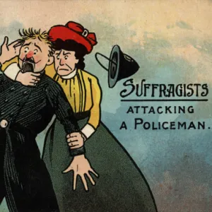 Suffragettes Attacking A Policeman