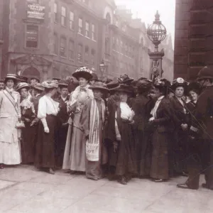 Suffragettes Gathered at Bow Street