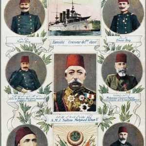 Sultan Mehmed V Reshad of Turkey with advisors / patriots