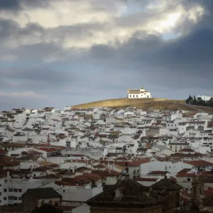 Sunlight shines through storm clouds, Andalusia, Spain