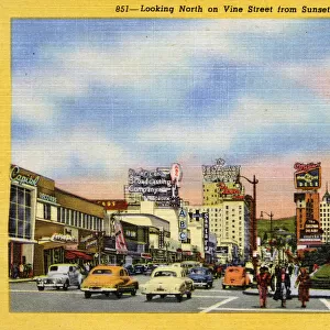 Sunset Boulevard and Vine Street, California, USA