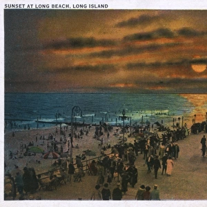 Sunset at Long Beach, Long Island, New York, USA