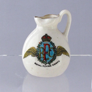 Swan china miniature jug - crest of the Royal Flying Corps