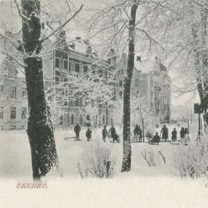 Sweden - Orebro - Sledging in Oskarsparken (Oskar Park)