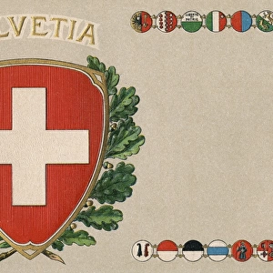 The Swiss Cantons and shield flag of Switzerland