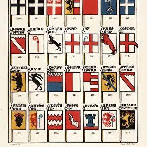 Swiss flags of bishoprics, c1340