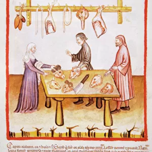 Tacuinum Sanitatis. 14th century. Butchery