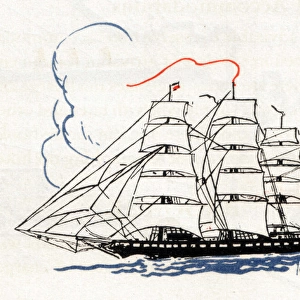 A tall ship under sail