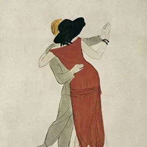 Tango. Watercolor by Marcel Vertes (1895-1961) published