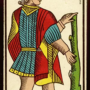 Tarot Card - Valet de Baton (Page of Clubs)