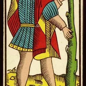 Tarot Card - Valet de Baton (Page of Clubs)