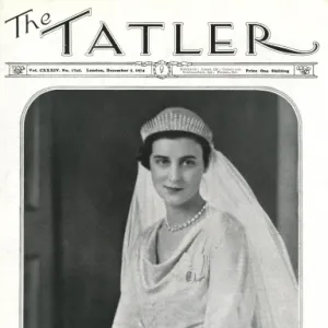 Tatler front cover of Duchess of Kent in her wedding gown