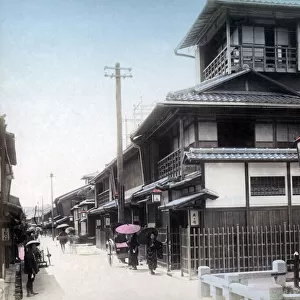 Tea house, Osaka, Japan, circa 1890s. Date: circa 1890s