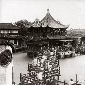 Tea House, Shanghai, China, circa 1880s. Date: circa 1880s