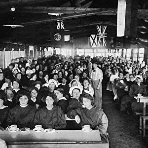 Tea Time in Dining Hall of National Control Canteen, WW1
