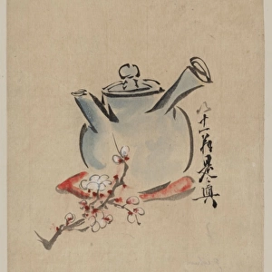 Teapot with cherry or plum blossoms