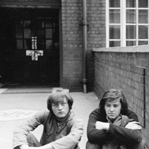 Two teenagers outside the David Lewis Hotel, Liverpool