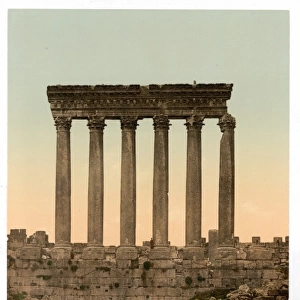 Temple of the Sun, front view, Baalbek, Holy Land, (i. e. Ba