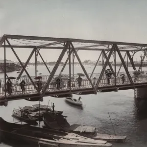 Tenjinbashi, steel bridge, Osaka, Japan