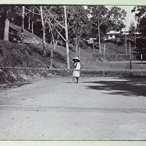 Tennis court in Kalimpong, West Bengal, India, from a fascinating album which reveals new details on a little-known campaign in which a British military force brushed aside Tibetan defences to capture Lhasa, in 1904