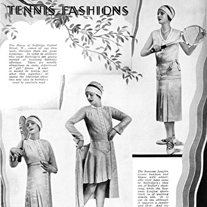 Tennis fashions by Suzanne Lenglen, 1930